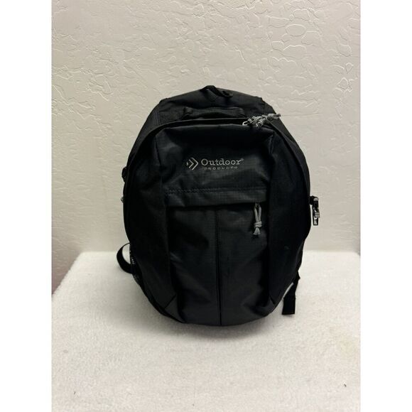 Outdoor Products Black Polyester Backpack Multiple Compartments Day Pack‎ - Picture 1 of 7